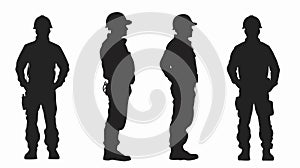 Professional Builder Worker Silhouette Vector Illustration for Construction Projects
