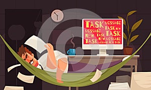 Professional Burnout Background Illustration