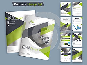 Professional business brochure, template or flyer set.