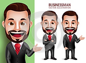 Professional Business Man Vector Character Smiling in Attractive Corporate Attire photo