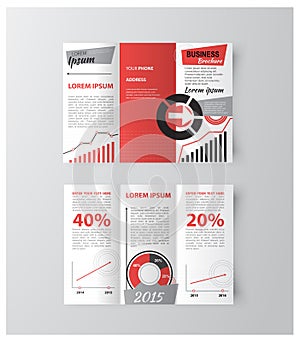 Professional business three fold flyer template