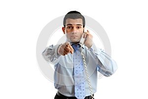 Professional businessman pointing