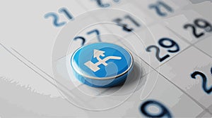 Professional Calendar Page with Highlighted 27th Date for Planning and Scheduling photo