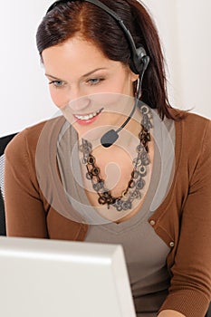 Professional call center representative woman