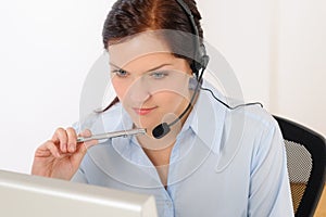 Professional call center representative woman