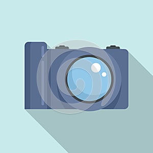 Professional camera icon flat vector. Photography camcorder