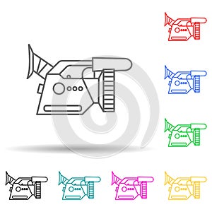 professional camera multi color style icon. Simple thin line, outline vector of media icons for ui and ux, website or mobile
