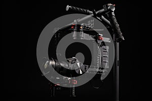 Professional camera set on a 3-axis gimbal photo