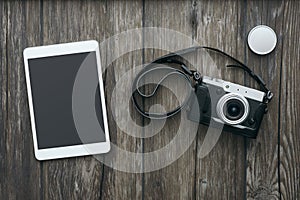 Professional camera and tablet