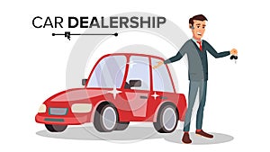 Professional Car Dealer Vector.