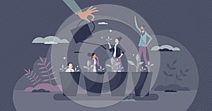 Professional career growth and personal development tiny person concept photo