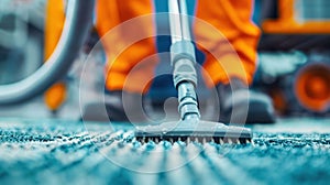 Professional Carpet Cleaning in Progress. Generative ai