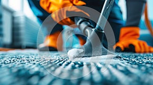 Professional Carpet Cleaning in Progress. Generative ai