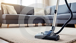 Professional carpet cleaning with a vacuum cleaner. close-up.ai generative
