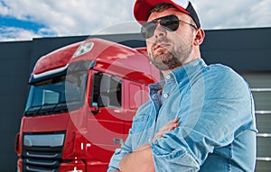 Professional Caucasian Truck Driver Portrait