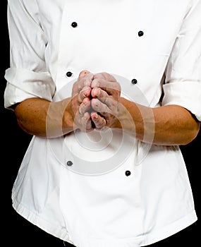 Professional chef with a hand gesture