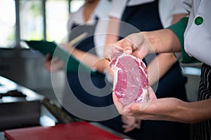 Professional chef who specializes in fine meats The steak that is served to the customer