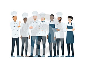 Professional chefs standing together photo