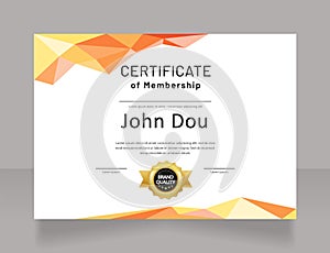 Professional class membership certificate design template