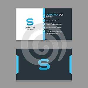 S Abstract Letter logo with Modern Corporate Business Card design Template VectorN photo