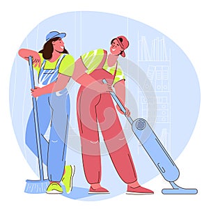 Professional cleaning characters