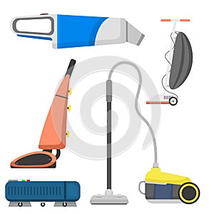 Professional cleaning equipment isolated vector home cleanup vacuum