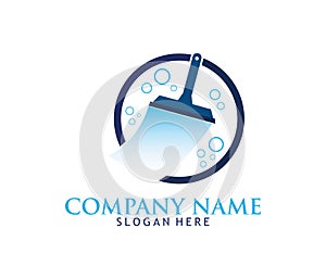 Cleaning washing service household maintenance vector logo design photo