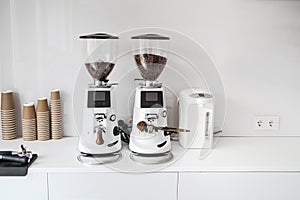 Professional coffee grinder and accessories