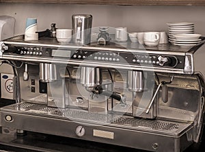 Professional coffee machine for making coffee in a coffee shop