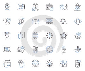 Professional collaboration line icons collection. Partnership, Unity, Cooperation, Teamwork, Synergy, Cohesion, Alliance
