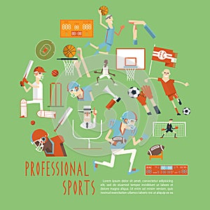 Professional competitive team sports concept