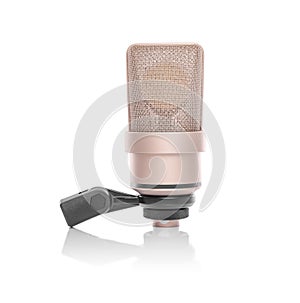 Professional condenser microphoneisolated on white.
