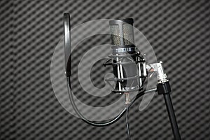 Professional condenser studio microphone. photo