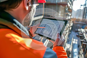 engineer focused on analyzing architectural blueprints.