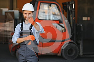 Professional construction industry driver close up