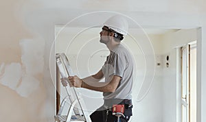 Professional construction worker doing a home makeover