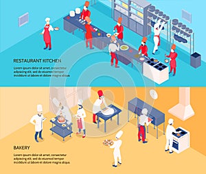 Professional Cooking Isometric Banners