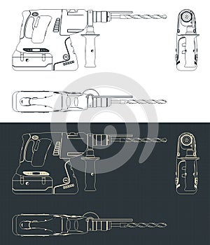 Professional cordless SDS Drill blueprints