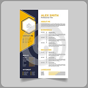 Professional corporate cv or resume template in eps