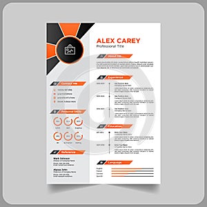 Professional corporate cv or resume template in eps