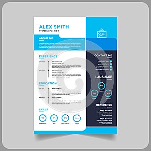 Professional corporate cv or resume template in eps