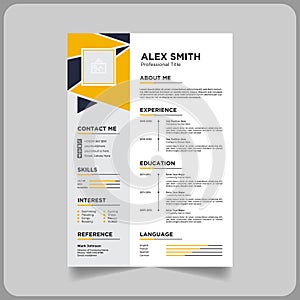 Professional corporate cv or resume template in eps