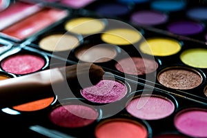 Professional cosmetics. Eye-shadow,rouge,powder