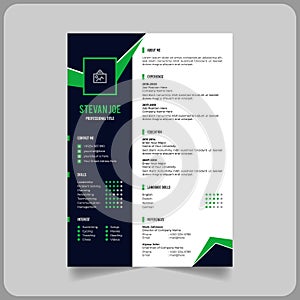 Professional creative cv or resume template in eps