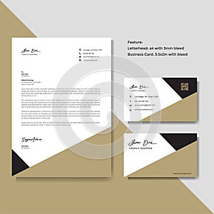 Professional creative letterhead and business card vector