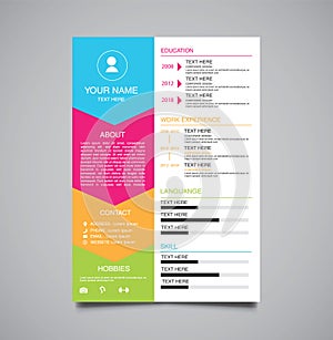 Professional creative minimalist template curriculum vitae colorful