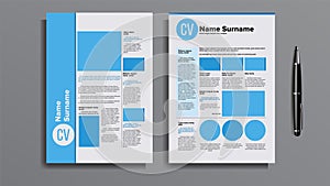 Professional Cv Resume Template Design Vector