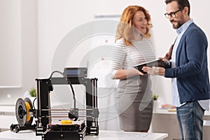 Professional 3d printer standing on the table