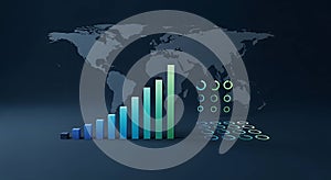 Global business growth visualized on a dark map backdrop