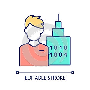 Professional database engineer RGB color icon